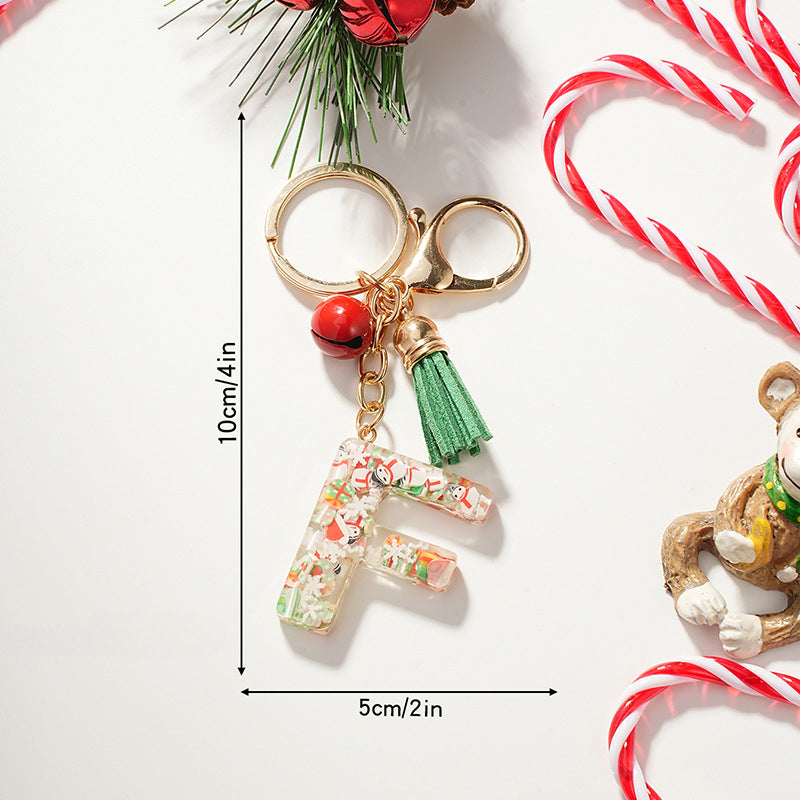 Wholesale Cartoon Christmas Pattern Letter Acrylic Keychain
